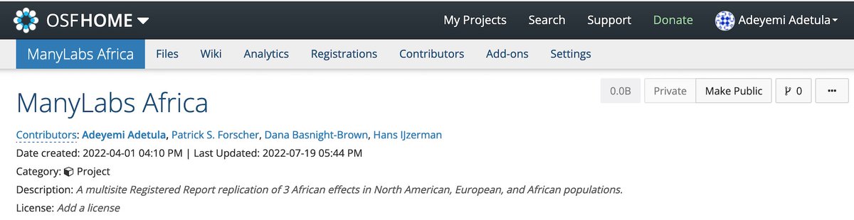 We are now recruiting European and North American researchers for the ManyLabs Africa Study, a replication study of African effects among Africans, Europeans, and North Americans. 1/2