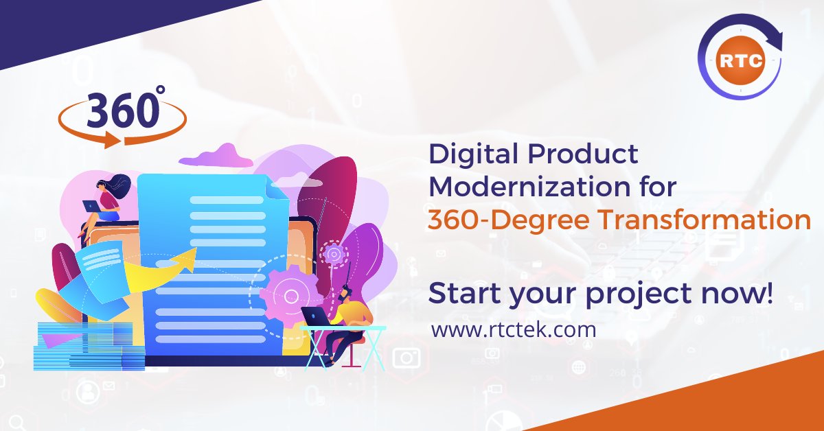 Business Transformation is now easier & more robust with 360-degree digital #productmodernization by @RtcTek, The prime focus of modern digital businesses is to offer robust #engineeringservices & make the products agile, scalable, and secure. 

Visit Us -bit.ly/3Hv419Y