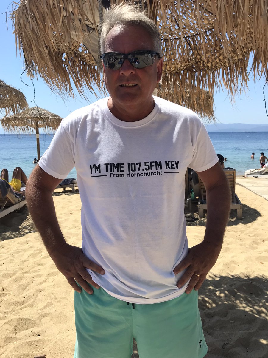 So I’m walking down the beach in Skiathos Greece and I came across this guy wearing this T-shirt <a href="/Time1075_fm/">Time 107.5</a>