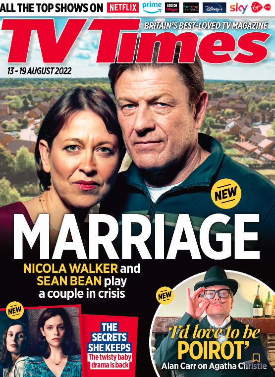 tvtimesmagazine's tweet photo. Affairs of the heart heat up for 🤩cover stars🤩 #SeanBean and #NicolaWalker! They join forces for new relationship drama #Marriage by BAFTA winning writer #StefanGolaszewski 💖TV Times is on sale in print & digitally from Apple's App Store, Zinio & Amazon Kindle💖 https://t.co/Iou8FTsnK3