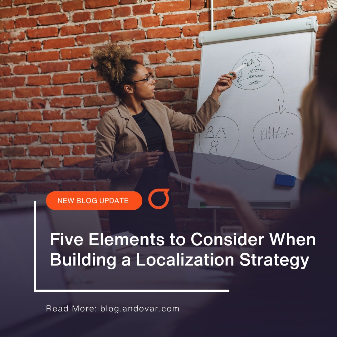 💡Five Elements to Consider When Building a Localization Strategy hubs.la/Q01jyW0f0
.
.
.
📨info@andovar.com 

#LocalizationStrategy