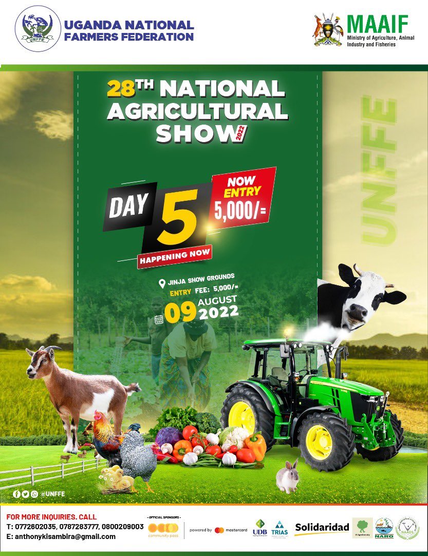 dynapharmugand1's tweet photo. It's Day 5 at the 28th National Agricultural Show and #Dynapharm is there to show you the best organic foliar fertiliser #DIGrow ,give you tips and information on how to increase productivity on your farm by promoting #organic farming to boost the farming business. #AgricShow2022 https://t.co/eVE7f5rWrT