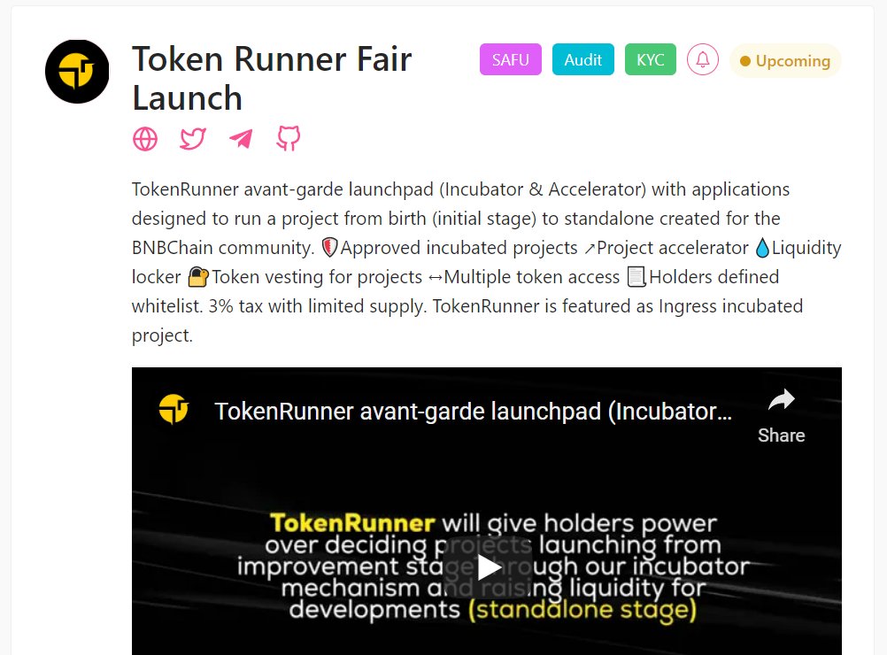 FomoBSC (@fomobscapp) on Twitter photo Proven team! <a href="/tokenrunner_net/">TokenRunner</a> has completed their Team KYC, contract audit & SAFU validation ahead of their token fair launch (presale) today, starting 16:00 UTC
Presale link: pinksale.finance/launchpad/0x23…
#Ingress #TokenRunner #Pinksale #fairlaunch #IGR #TKRN #BNBChain Proven team! <a href="/tokenrunner_net/">TokenRunner</a> has completed their Team KYC, contract audit & SAFU validation ahead of their token fair launch (presale) today, starting 16:00 UTC
Presale link: pinksale.finance/launchpad/0x23…
#Ingress #TokenRunner #Pinksale #fairlaunch #IGR #TKRN #BNBChain