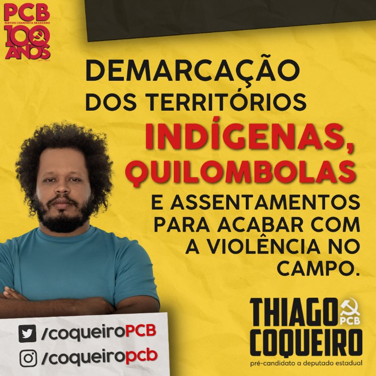 CoqueiroPCB's tweet photo. A violência no campo e nas áreas quilombolas e indígenas são marcas do Brasil. Mesmo
nos momentos de suposto "bem-estar social" essas agressões nunca cessaram e, durante o
governo Bolsonaro-Mourão, se ampliaram.
A demarcação dos territórios indígenas e quilombolas já! https://t.co/4Tgqy1uQvQ