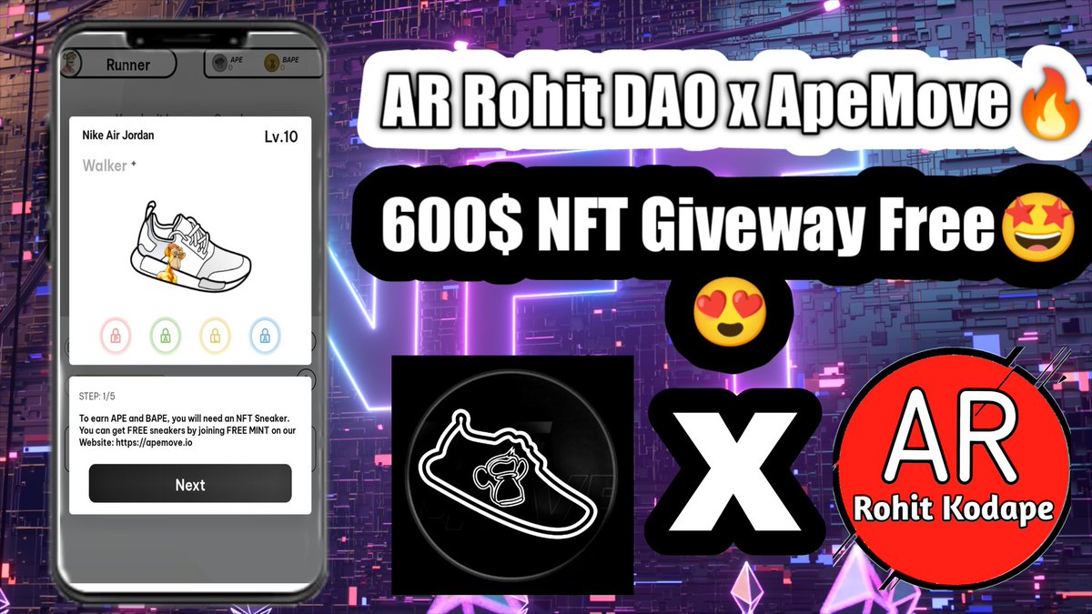 AR_Rohit_DAO's tweet photo. Biggest Free Giveway 🔥🔥

We Are Collaboration With @APEmoveApp

5~Free Nft Worth (70-100$ Each )
👀🔥💰

TO Win Complete All Tasks In Form And Quote Tweet👇🚀

Submit Form Compulsory👇🤩🔥 https://t.co/X5EJOSMvV5

#Solana #NFT #SolGiveaway #FreeNFTs #NFTGiveaway https://t.co/wdtL2kqbeV