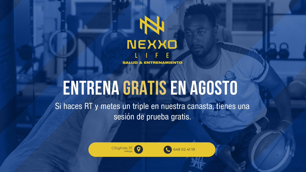 nexxolife's tweet photo. ¿Quieres entrenar gratis este mes? 🏋🏽‍♂️

Si haces RT a este tuit, vienes a nuestras instalaciones de Nexxo Life y anotas un triple en nuestra canasta, tendrás una sesión de prueba gratis. 🏀

¿Te atreves a conseguirlo? 😏 https://t.co/dhvFTjneAI