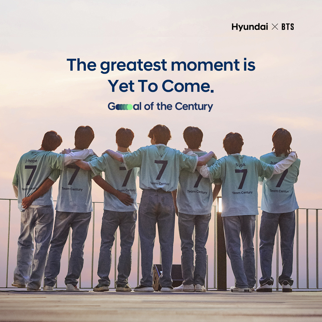 Hyundai_Global's tweet photo. Can you guess what BTS is prepping for their Goal of the Century?
Rest assured, the greatest moment is "Yet To Come”!
We've got something special up our sleeve with BTS, so stay tuned for the upcoming reveal!

#GoaloftheCentury #TeamCentury #HyundaixBTS #YetToCome
@BTS_twt https://t.co/Ssx8iws9AD