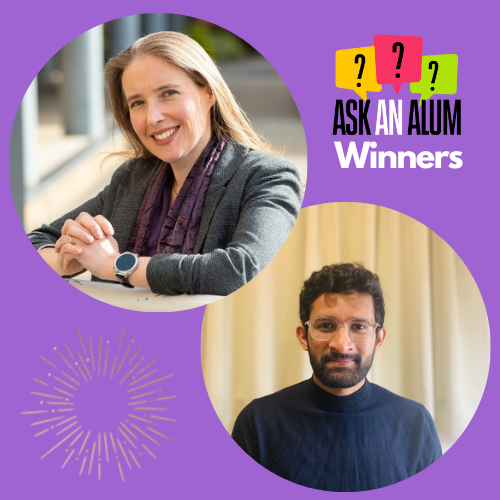 Meet your winners from July's Ask an Alum competition on SurreyConnects: 2001 graduate and data scientist Georgina Cherry, and postgraduate student Surya Rongala. Thanks to everyone who entered. To join SurreyConnects, visit: surreyconnects.co.uk #ForeverSurrey #mentorship