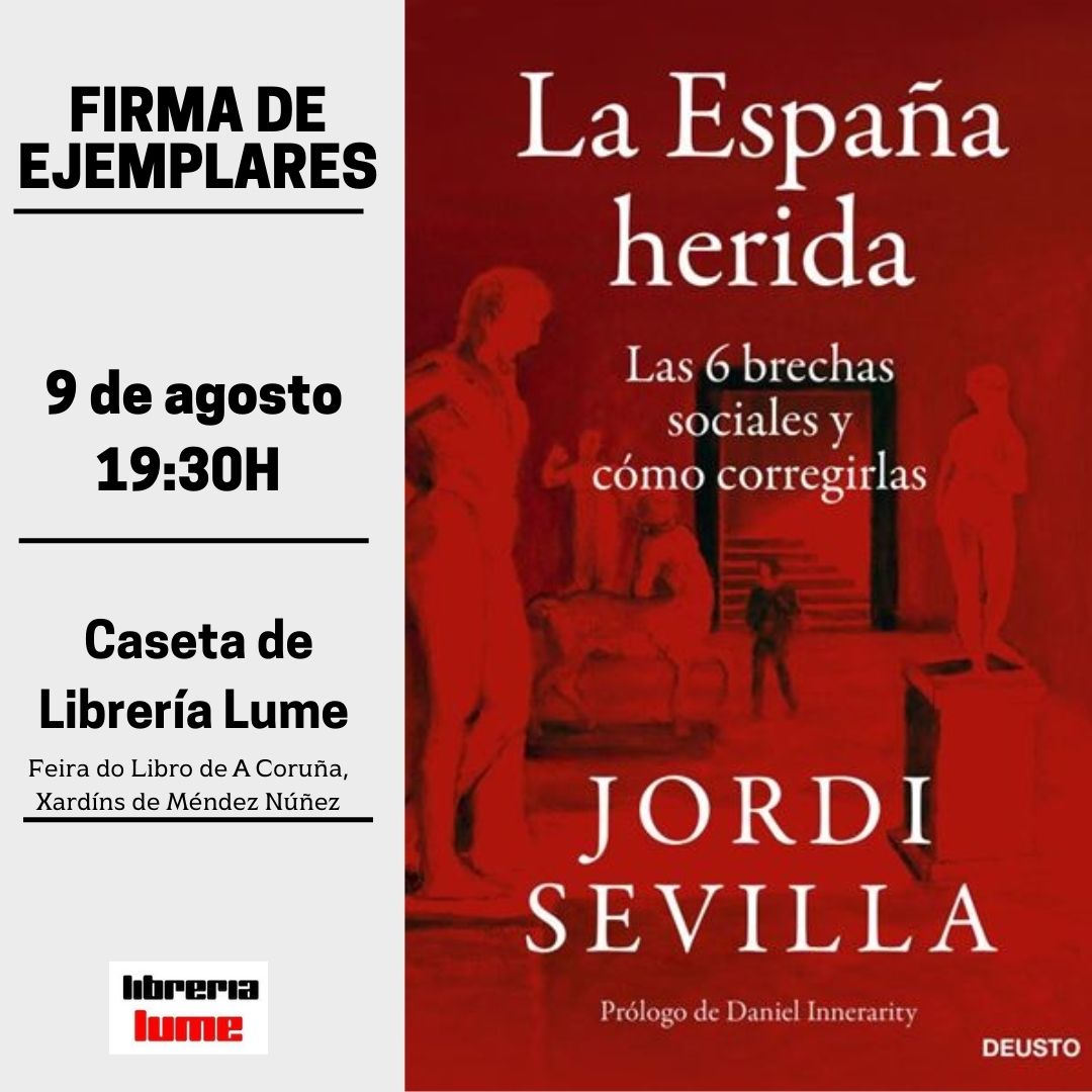 Hoy estará con nosotros @sevillajordi, os esperamos a partir de las 19:30h na #feiradolibrodacoruña