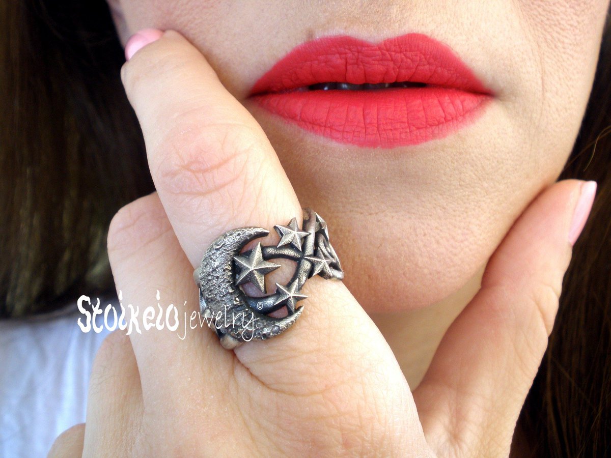 StoixeioJewelry's tweet image. Stars &amp;amp; Moon Sterling Silver 925 Ring, Crescent Moon, Open Ring, Moon Phases Adjustable Ring #moonsilverring #crescentmoon #moonphasesring #supermoon #fullmoon #starscelestial #wiccarings #solidsilver #galaxyjewelry #handmadejewelry  #EtsyStarSeller etsy.me/3dkw2G8