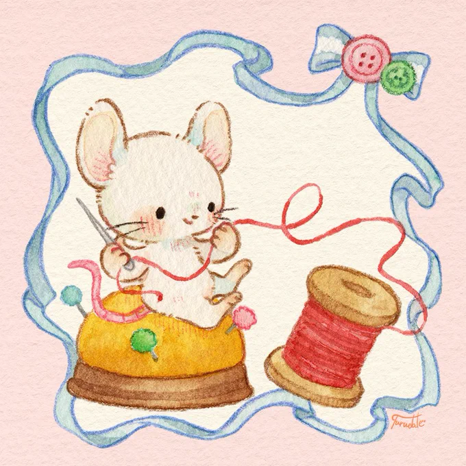 お裁縫が上手なネズミさん 