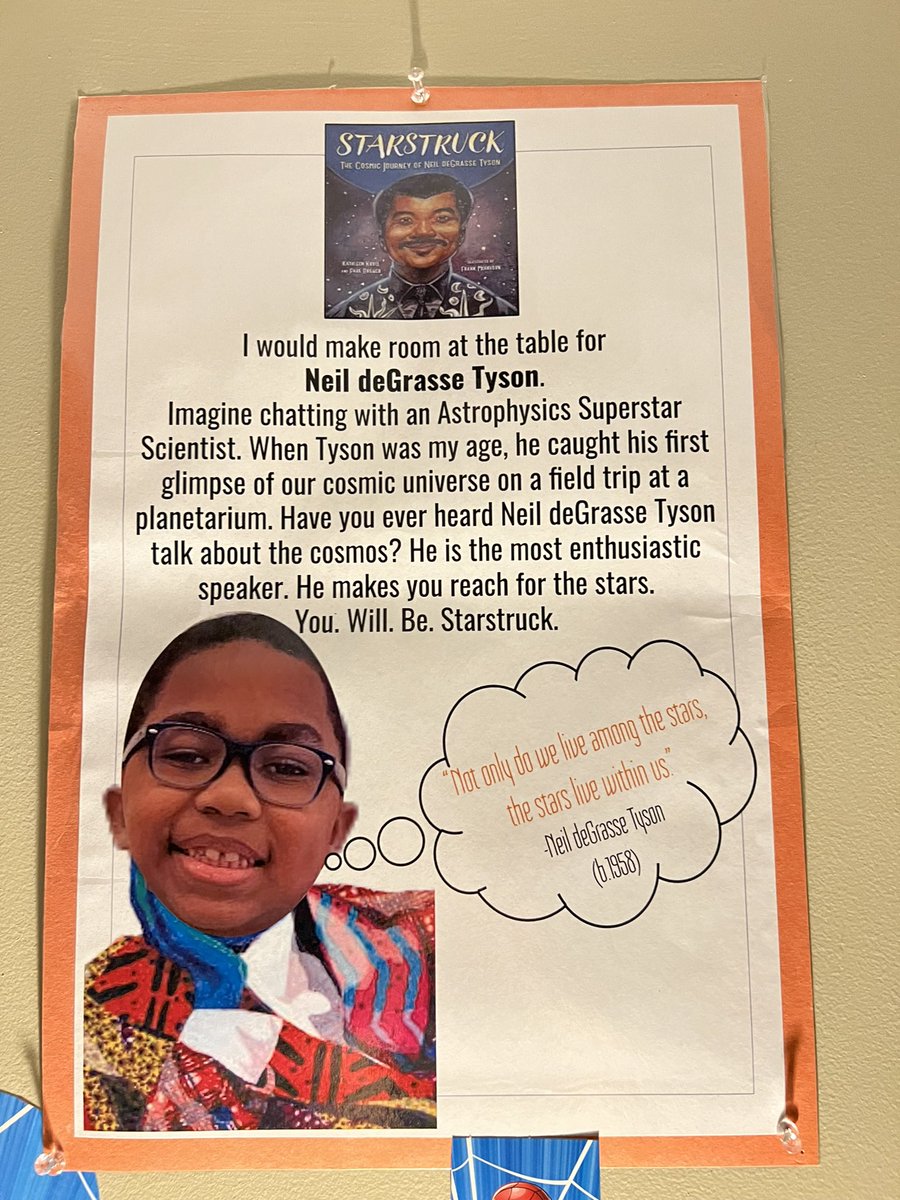 MayaAdrine's tweet photo. @neiltyson  I was visiting my cousin’s home and saw this on his 8yo son’s wall. You are up there amongst posters of Spider-Man and Black Panther. My young cousin wants to be a scientist because of you. He would be over the moon to meet you. https://t.co/AhrtDyjIJ2