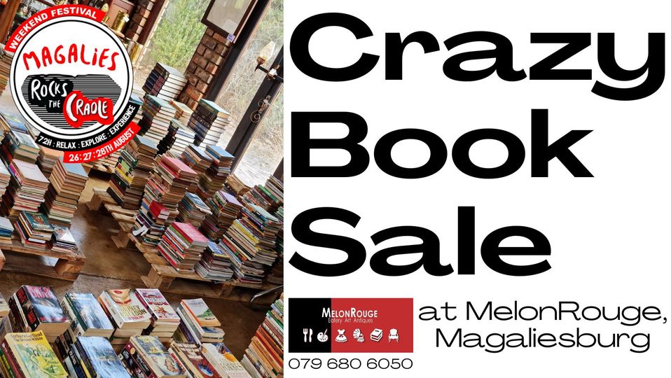 MagaliesRocks's tweet photo. Crazy Book Sale
WormWood Books at MelonRouge is having a Crazy Book Sale over the MRtC weekend.
Prices starting from R10.00

For further information please contact: 079 680 6050

https://t.co/s8s3rnchuH https://t.co/wAKlqZ2eR6