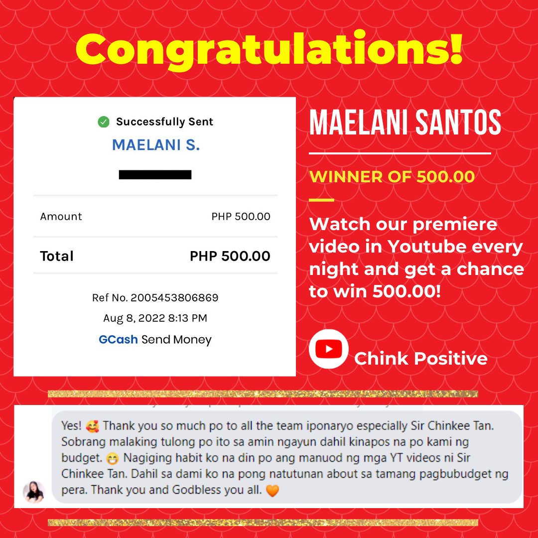 chinkeetan's tweet photo. Gusto mo rin bang manalo ng 500.00?
Manood at manalo ngayong gabi: https://t.co/uJHDWcMhie 
📺 Chink Positive Youtube Channel 

#ChinkPositive #IponaryoAko #ChinkeeTanEverywhere #WatchandWin #Gcash https://t.co/OfcBIP8Mgp