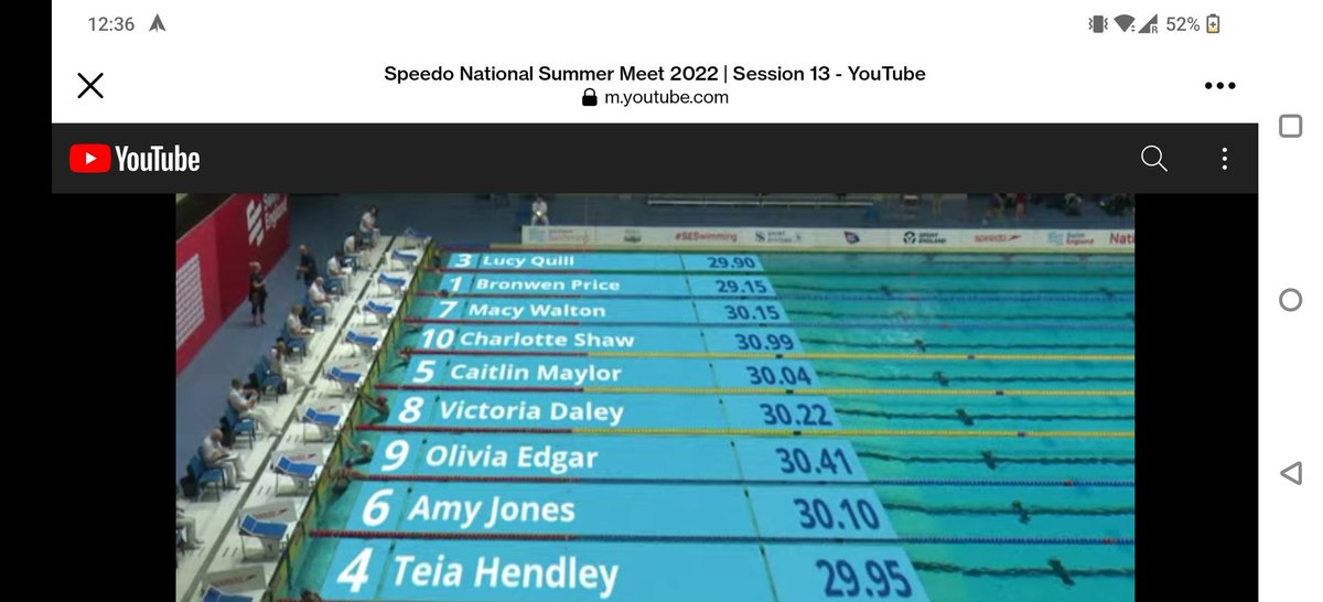 Phenomenal performance in her 50m fly heat just now by the super-talented Bronwen Price! <a href="/Swim_England/">Swim England</a> #speedosummermeet Roll on the finals this evening. Go Bronwen! GO FSC!