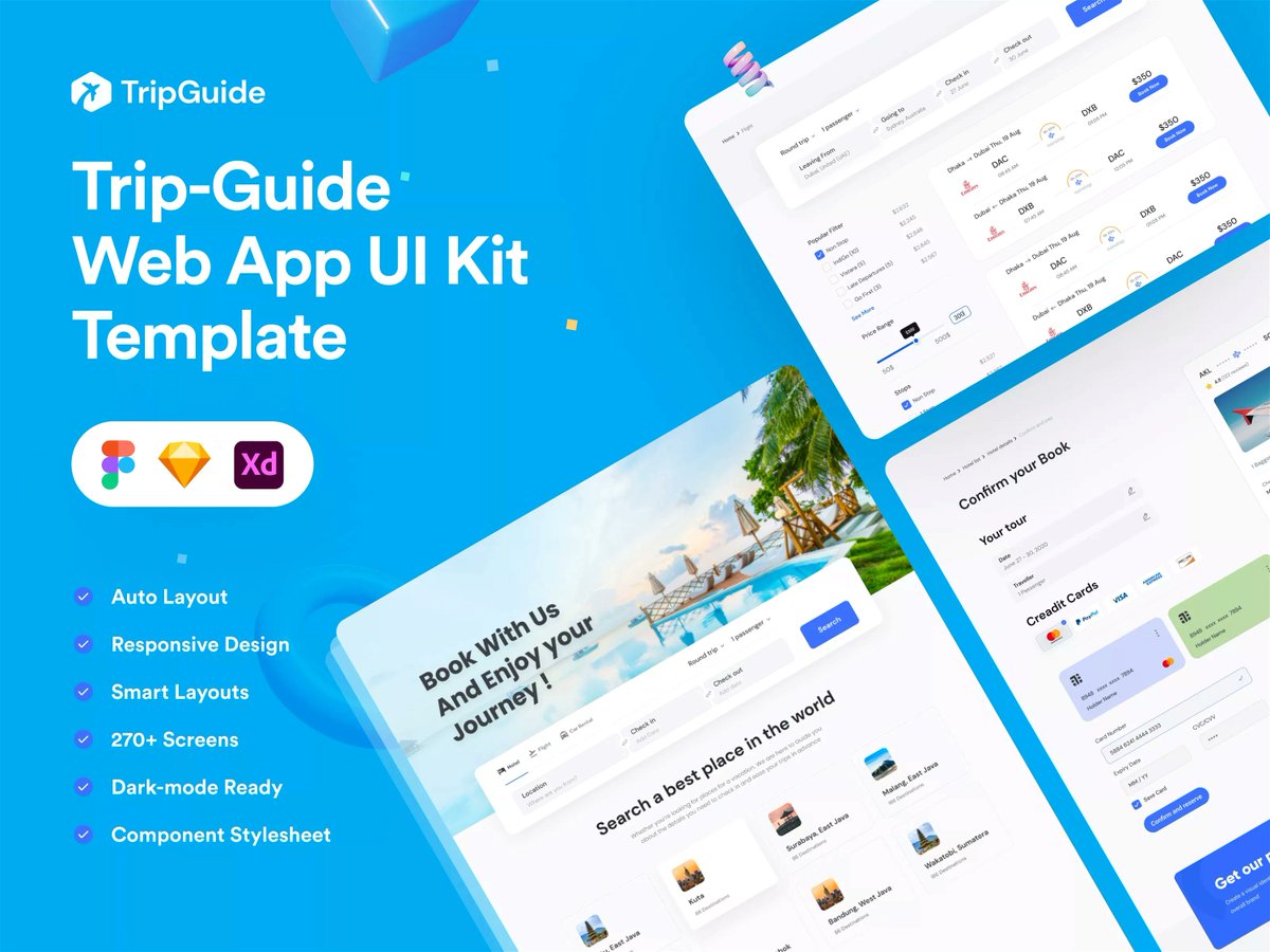 uihutofficial's tweet image. TripGuide - Booking Web App UI Kit
uihut.com/feature/trip-g…

TripGuide is the best web app UI kit for travel booking, hotel booking, flight booking, car rentals, and much more. 

#uiuxdesign
#webuikit
#tripguide
#flightbooking
#HotelBooking
#uikit
#uiux