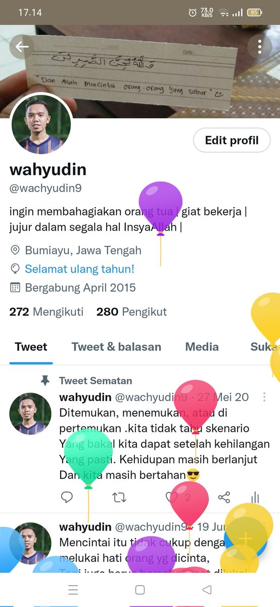 wachyudin9's tweet photo. Udah 25 th ,ttp jadi pribadi yg baik jujur dalam segala hal https://t.co/pq3E6F0xCP