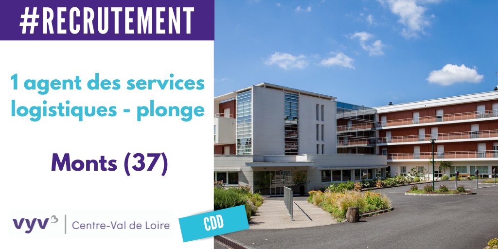 vyv3cvl's tweet photo. #RECRUTEMENT Notre EHPAD La Vasselière de Monts (37) recherche 1 agent des services logistiques pour un CDD de 5 mois à pourvoir en septembre 2022.
📨 Postuler : https://t.co/vXRmEXKw4u
👍 Nos avantages : https://t.co/Y2kJPizpyN https://t.co/F6m3h1skoc