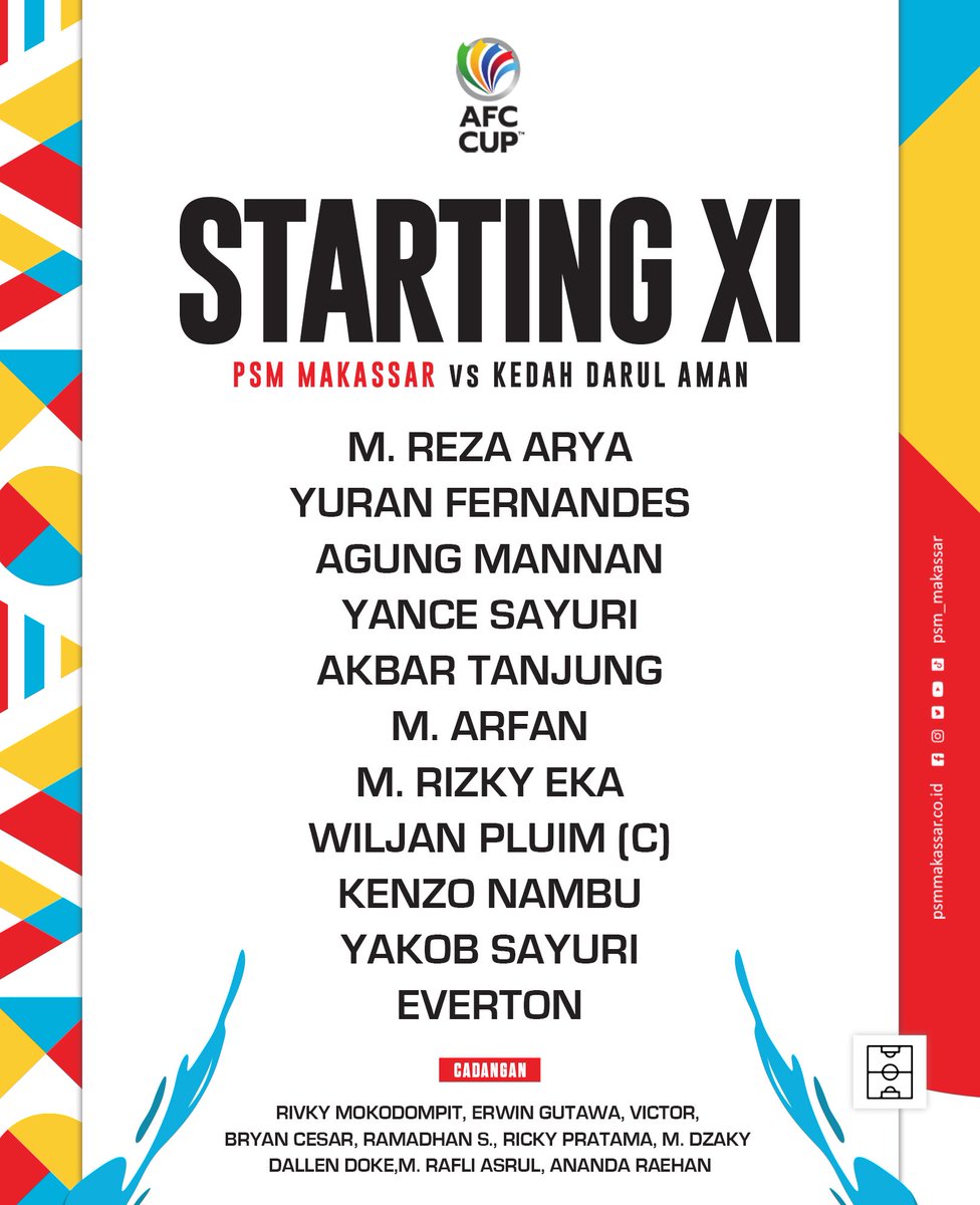 Starting XI #PSMvKedahDA 🔥

#EwakoPSM #AFCcup2022 #PSMday