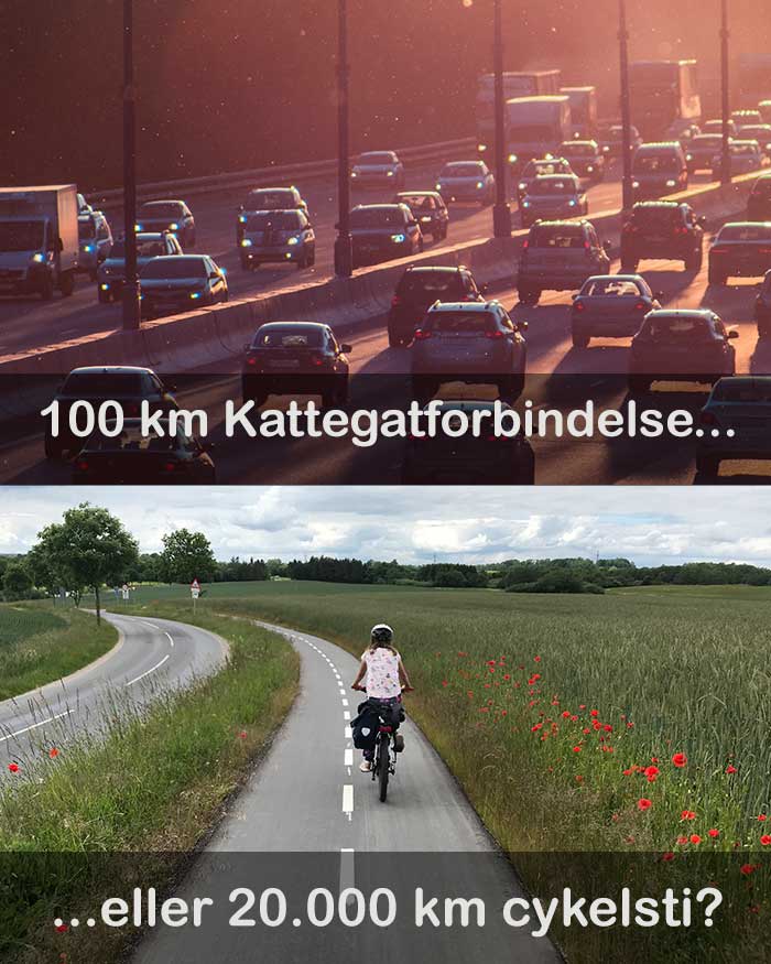 En Kattegatforbindelse vil koste mindst 110 mia kroner. For det beløb kunne man tredoble det samlede antal kilometer cykelsti i DK. I dag er der ca 70.000 km veje i Danmark, men kun ca. 10.000 km cykelsti.
#cykelsti #kattegatforbindelsenejtak #klima #mobilitet #dkpol #miljø