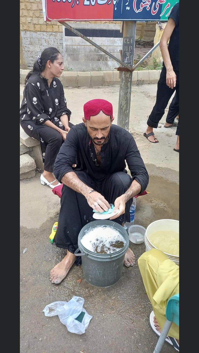 Zulifqar Bhutto Junior. Listened to his interview on DW about his artwork and now loved seeing his picture washing dishes to serving food on the occasion of the 10th Moharram. What a wonderful, humble and intelligent person. Living his life and contributing to society on his way.