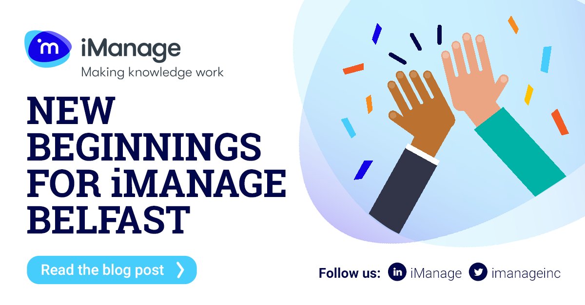 imanageinc's tweet photo. iManage celebrates a new beginning with our Belfast team as they settle in to a beautiful new office space and make it their own for many years to come! Read: https://t.co/sNr6h7owwd
#iManage #MakeItMeanSomething #BelfastTech #TechCommunity #Belfast #TechRoles #LegalTech https://t.co/jefWswaPfE