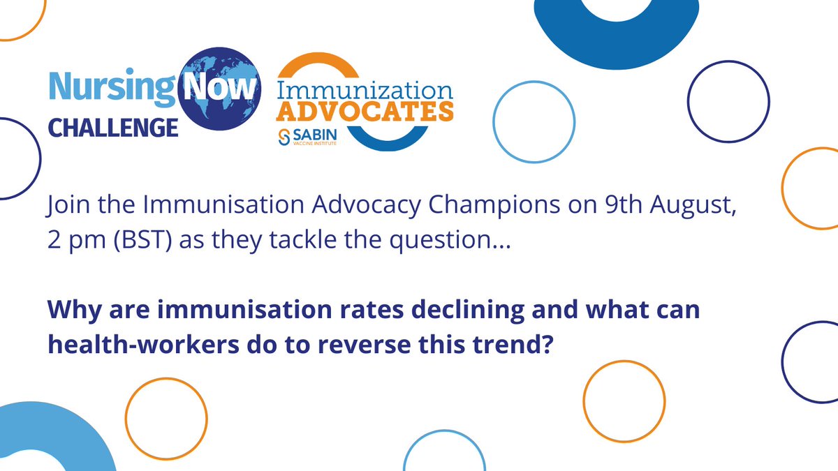 📢Today's the day! Join us at 2pm (BST) as we discuss the global backslide in vaccinations! You've still got time to register. Click on the link below & be part of this discussion: 👉bit.ly/3IWPCUR #COVID19 #Nurses2022 #Midwives2022 @sabinvaccine @BurdettTrust