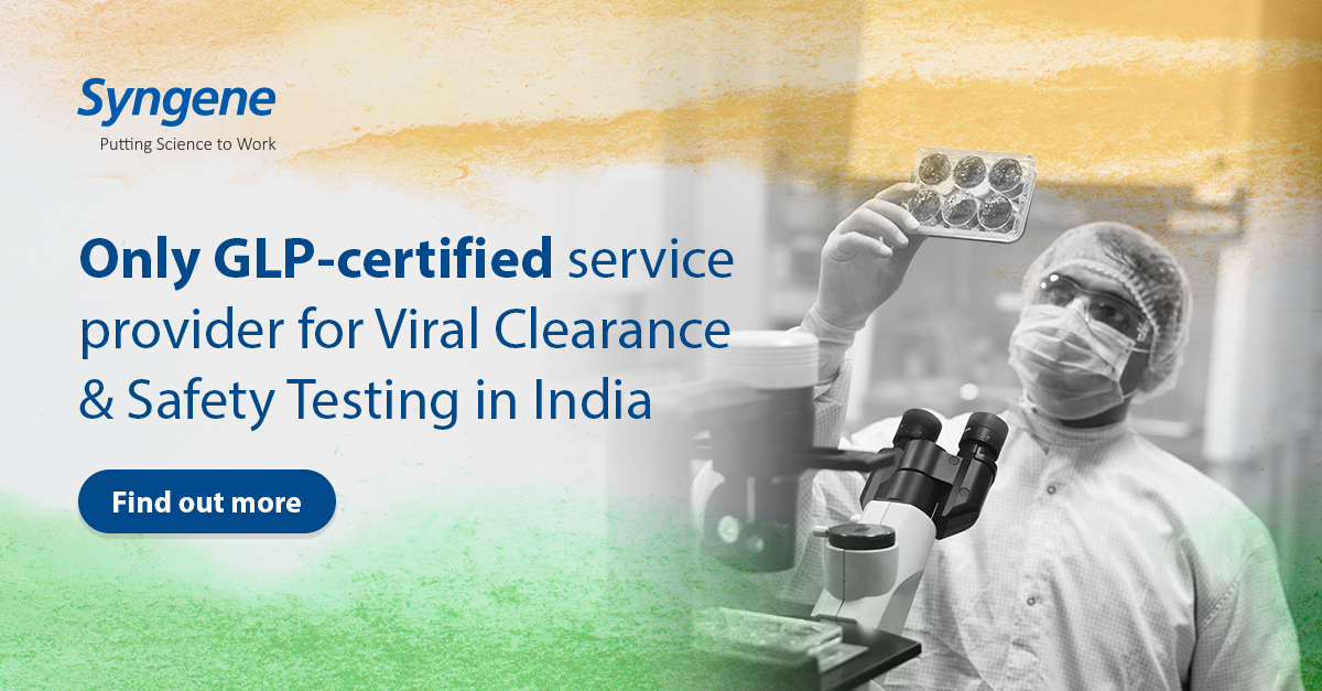 SyngeneIntl's tweet photo. Syngene’s #ViralTesting facility is GLP &amp; ISO 9001:2015 certified, with a state-of-the-art BSL-2 lab. We offer systems &amp; assays that comply with #GLP standards to ensure all regulatory expectations are met for product filing &amp; licensing. Find out more here https://t.co/08ePPOgLjM https://t.co/ckag1PP46e