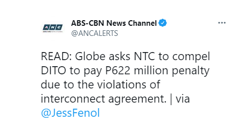 DITO pa ang nagkaso ng abuse of dominance sa ibang telcos, eh DITO ang may interconnect agreement violation. Parang si Tupaz lang. Siya itong involved sa drug raid, siya pa ang matapang na magkaso kay Walden Bello. Iba talaga kapag may kapit sa mga Duterte, ano po?