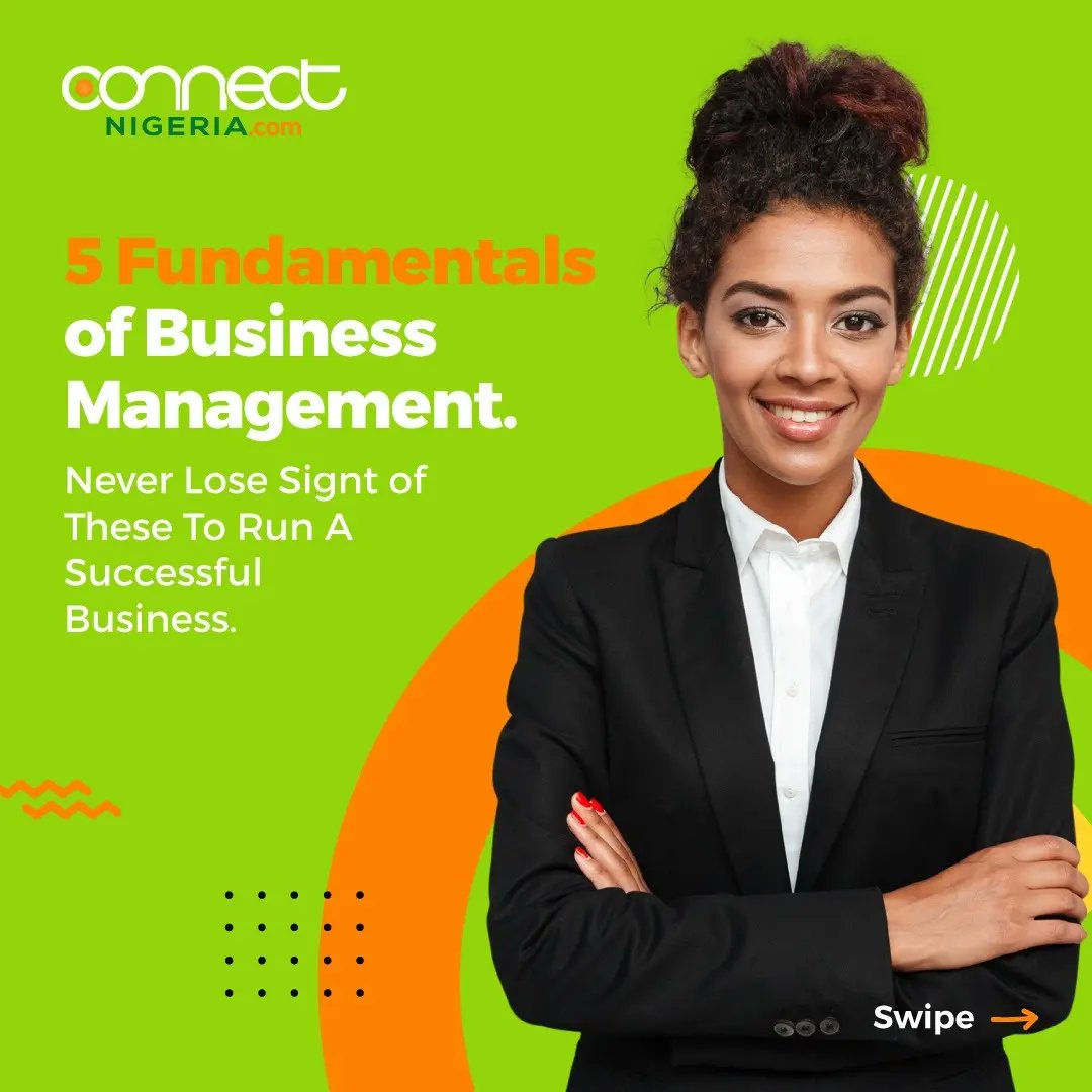 ConnectNigeria's tweet photo. 5 Fundamentals of Business Management.

Never lose sight of these to run a successful business.

Click to read: 
https://t.co/dzflb7her6

#connectnigeria
#business #businesstips #smallbusinesstips #businessmotivation #smallbusinesstips #businesstips101 #howtogrowbusiness https://t.co/z0INN3LR1Q