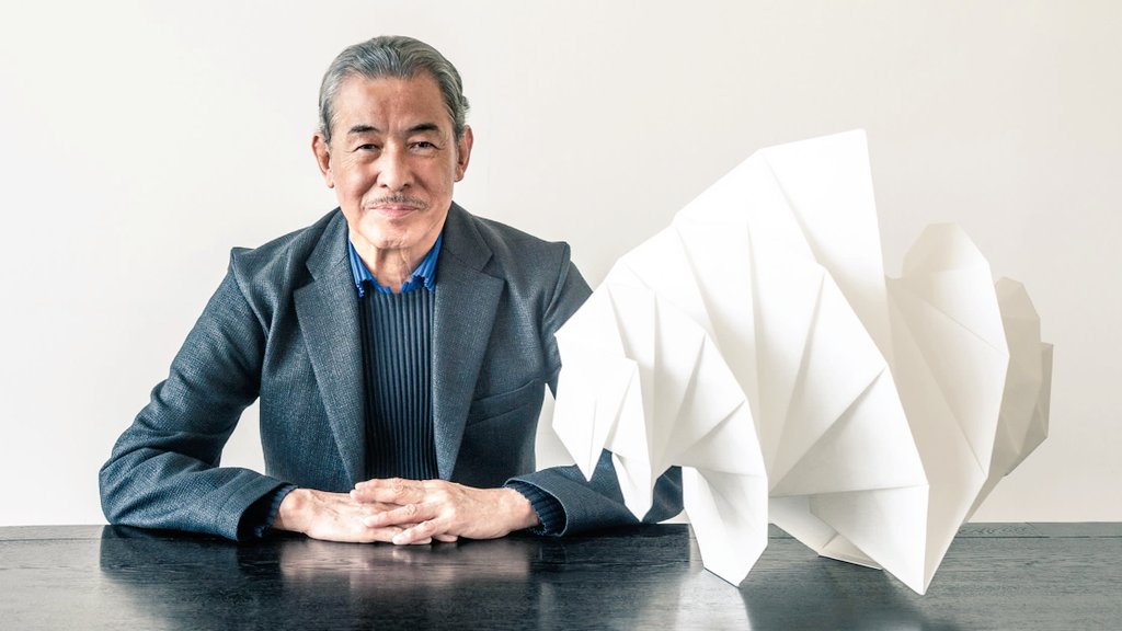 realrajank's tweet photo. RIP Legendary Fashion Designer ISSEY MIYAKE.💔 Well known for his innovative - Origami like designs and Cult perfumes. The Fashion World lost another multi-valued gem today.💔💔💔 https://t.co/EELSOXIpV5