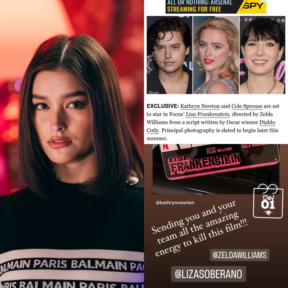 philconcerts's tweet photo. .@lizasoberano will make her Hollywood debut in the movie "LISA FRANKESTEIN," in which she will co-star with Cole Sprouse and Kathryn Newton.

Filming has already started. https://t.co/xl8gRQwkO3