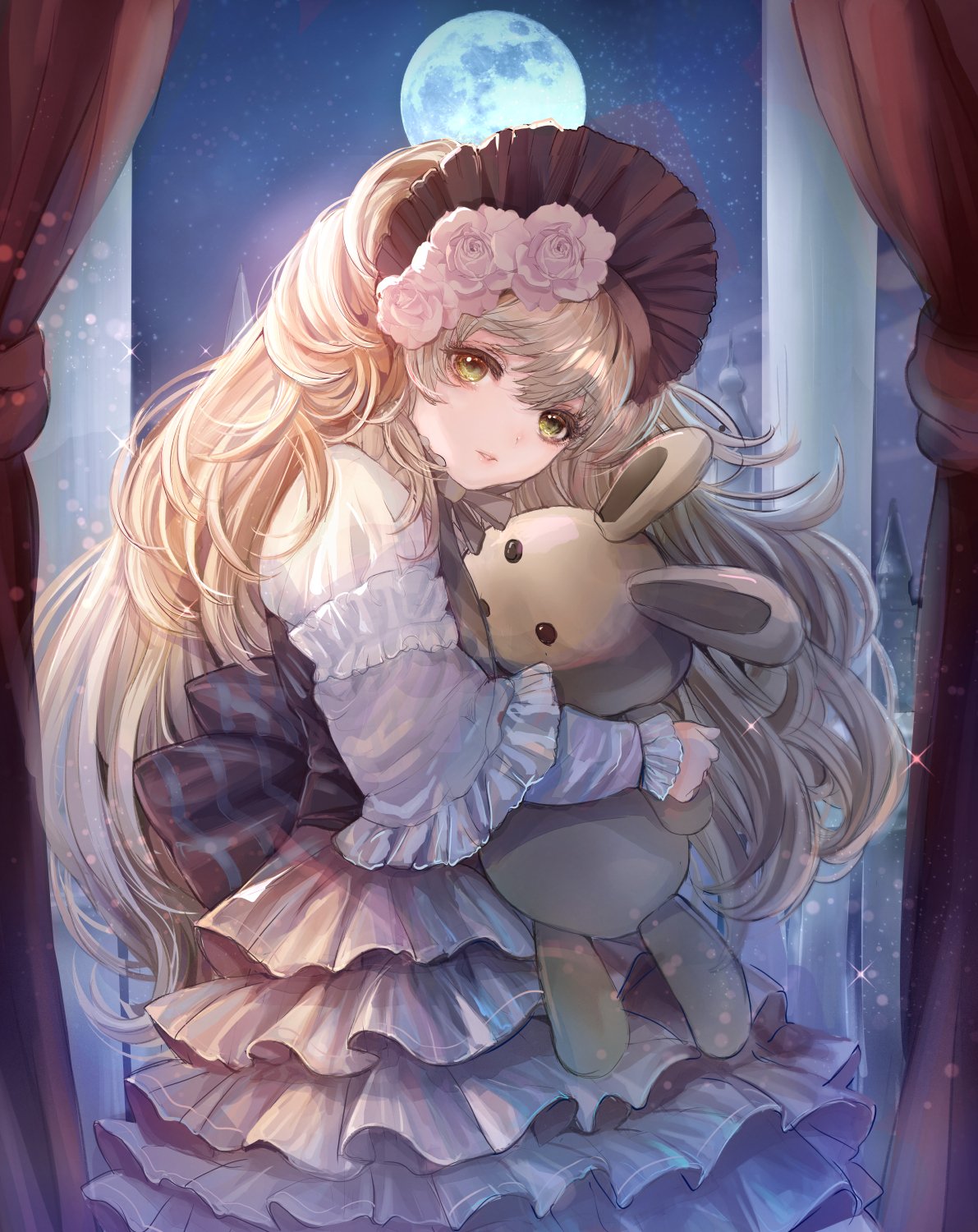 こもりひっき ローソンブロマイド発売中です ハグの日ということで ぬいぐるみを抱きしめる 青い月夜の少女イラストの再掲です ハグの日 はぐの日22 イラスト王国 T Co 8aybacxk3u Twitter