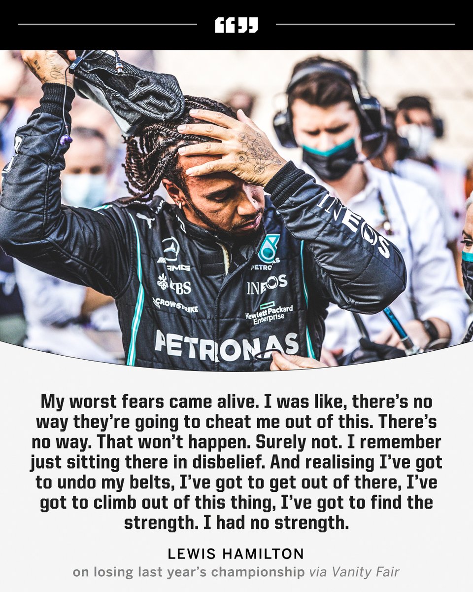 Lewis Hamilton has opened up about the emotions he was feeling after losing the championship on the last lap last year 🗣