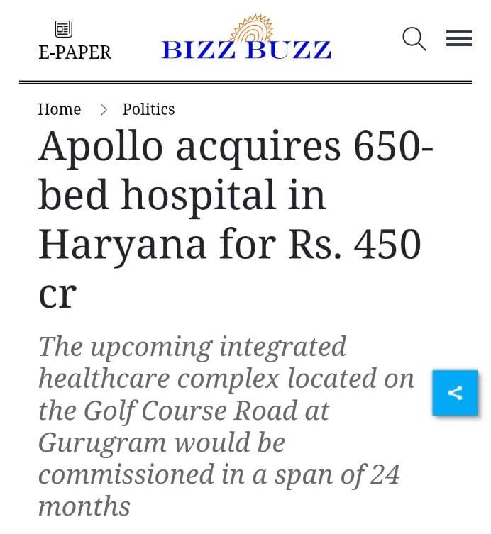 ANKIT_MH12's tweet photo. That's a great news for gurugram citizen #ApolloNowInGurugram https://t.co/2EnA2GnOdQ