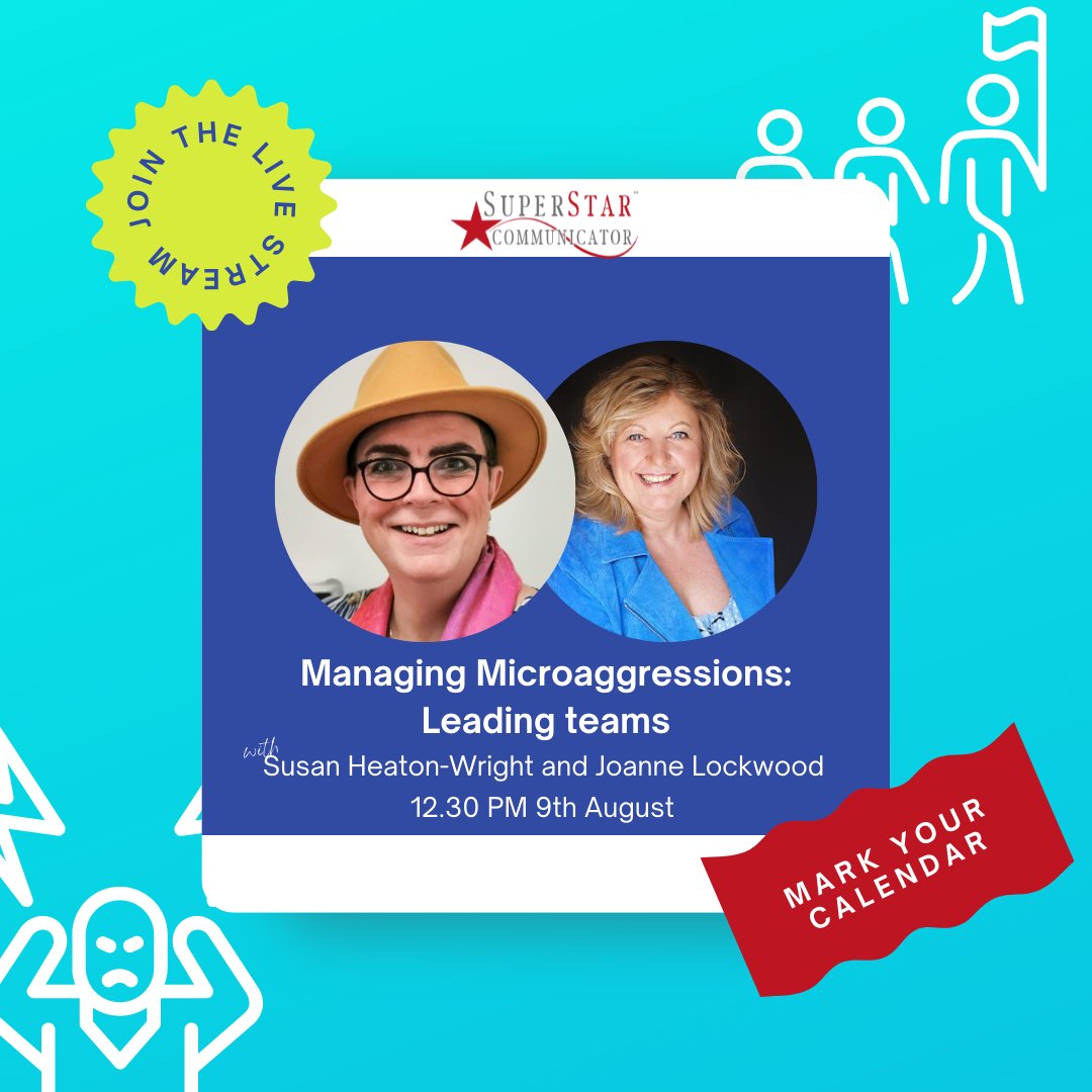 superstarcomms's tweet photo. I'm hosting Managing microaggressions: Leading teams with Joanne Lockwood. This will be a fascinating discussion where we will discuss the impact microaggressions have on teams and their efficiency & What we can do as leaders to prevent this.#linkedinlivestreams #livestream #live https://t.co/0gI5hZXMJf