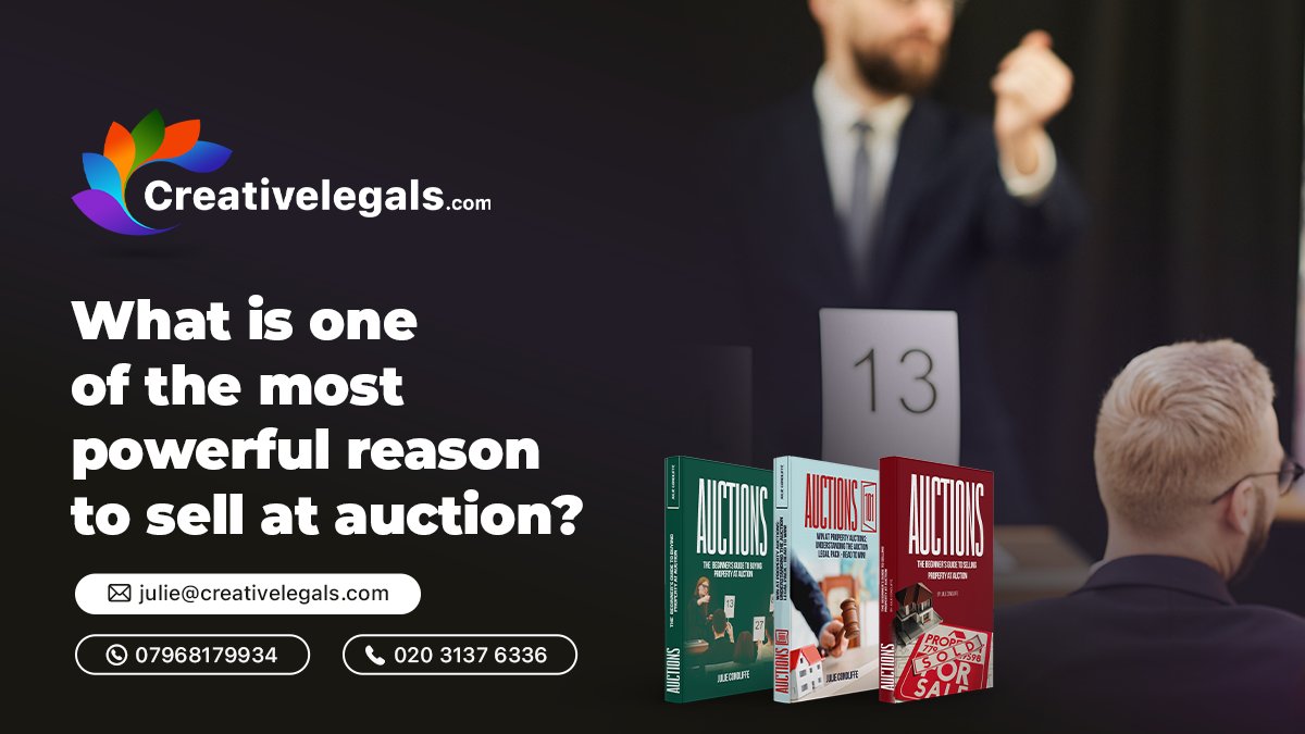 Creativelegals2's tweet photo. 'What is one of the most powerful reason to sell at auction' 
 #PropertyPurchase #AuctionSale #CreativeLegals https://t.co/hD40SeZGSD