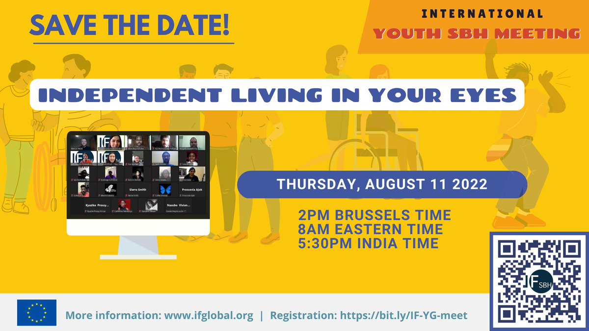 ifsbh's tweet image. 📣Are you a young #PersonWithDisability and you would like to hear and share experiences on #IndependentLiving?

Join the ‘Independent Living in Your Eyes’ tomorrow at 2PM Brussels time. Check out your timezone here: dateful.com/time-zone-conv…

Registrations: bit.ly/IF-YG-meet