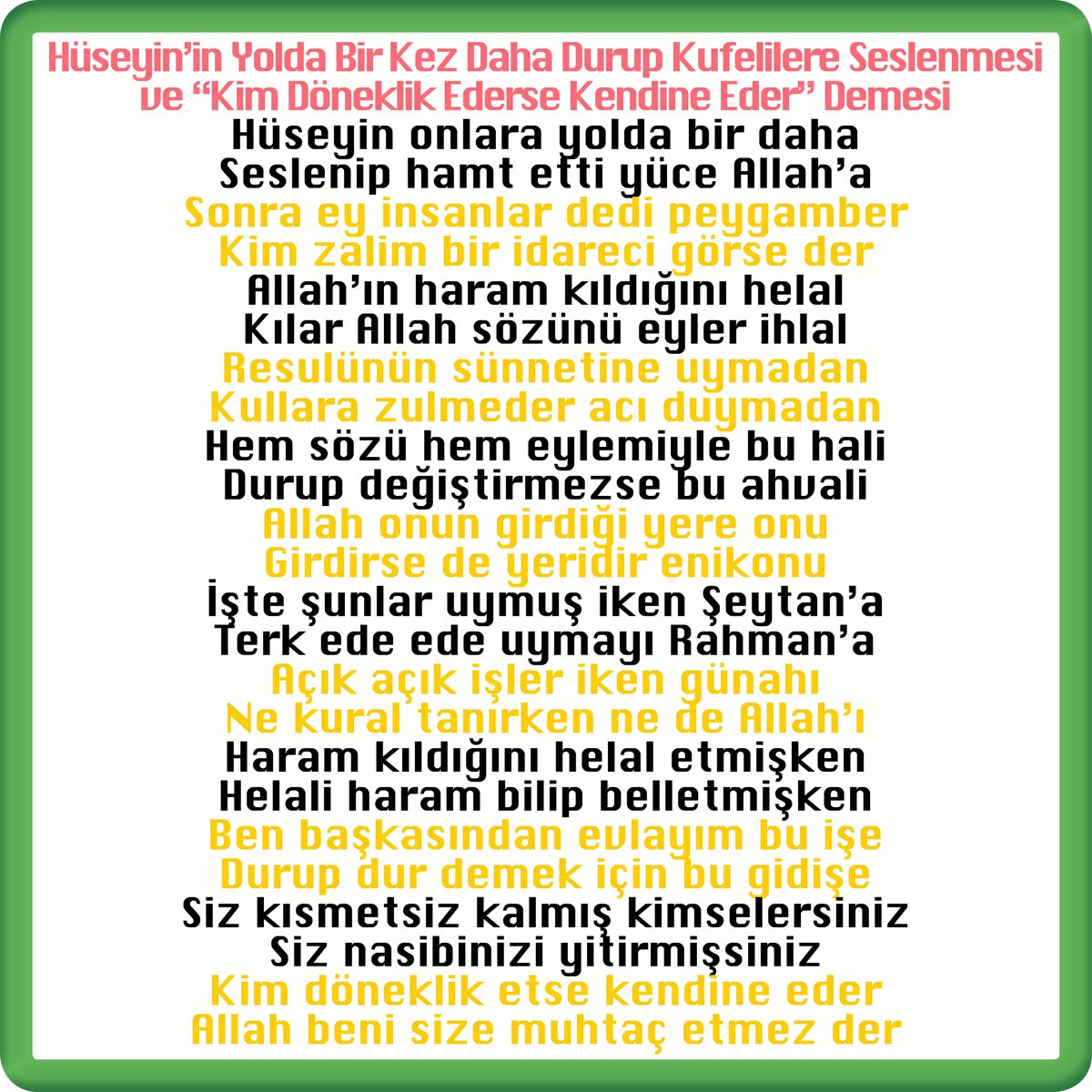 Yayımlanmamış 
Bir Kerbela Mesnevisi 
Özgürlüğün Adı Hüseyin 
kitabından