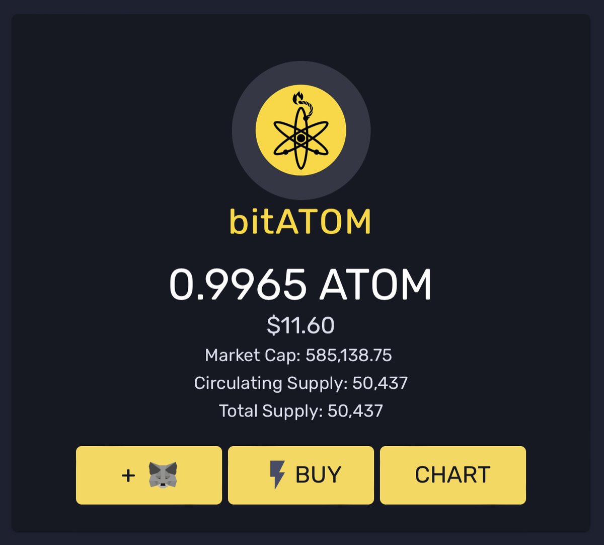 BombMoneyBSC's tweet image. Our $bitATOM peg token is close to peg. Get your $bitSHARE loaded in the boardroom as it’s getting ready to print. Or hop into our bitATOM-ATOM-LP farm to enjoy current daily APR of 0.34%!

#Cryptocurency #Staking $ATOM