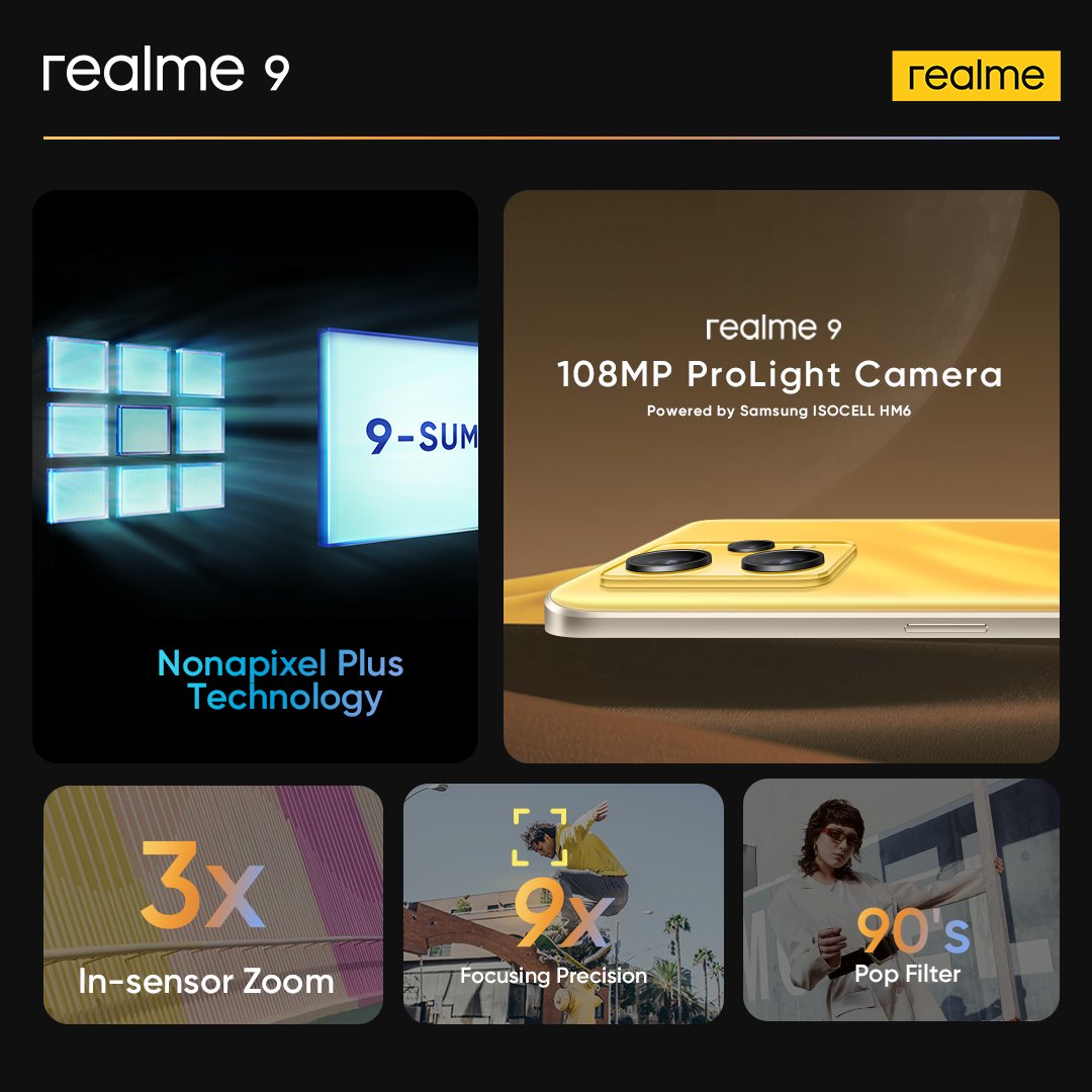 realmeKenya's tweet photo. Heavy on smartphone photography๐ธ. Which function are you excited most about?
#CaptureTheSpark #ProLightCamera #realme9 #realmeKenya https://t.co/DA4StlFBeO
