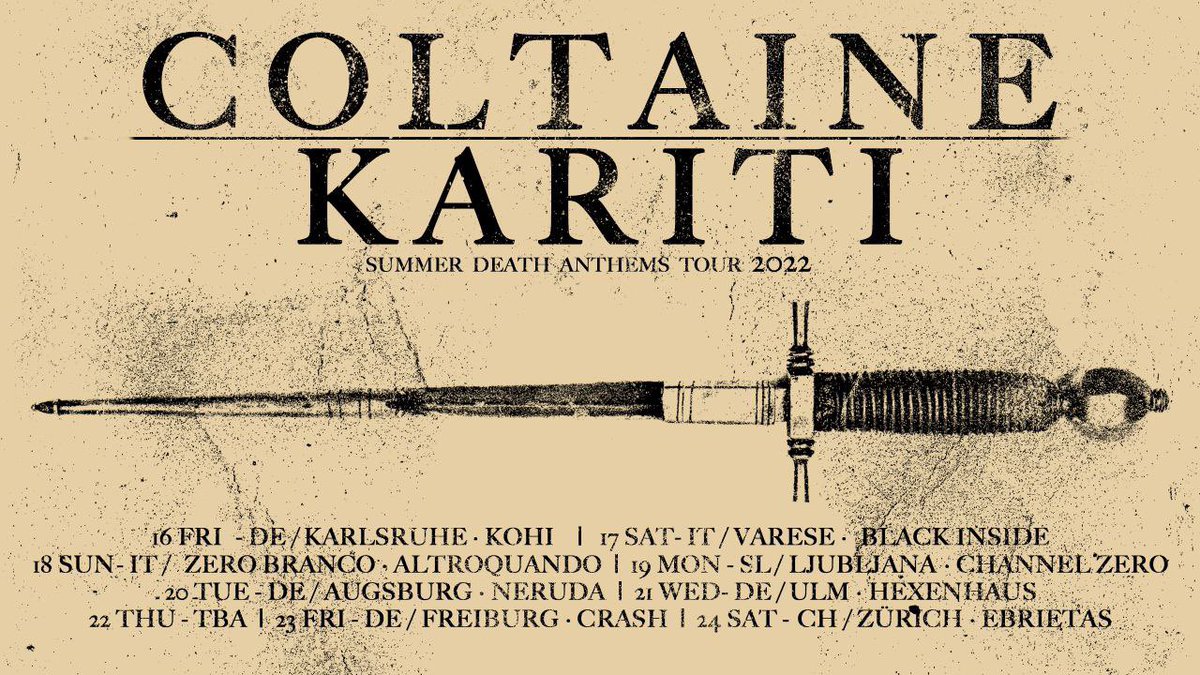 karitimusic's tweet photo. i am going on my first tour with the mighty #Coltaine and @jjkoczan of #theobelisk did an amazing (as per usual) write up about it 🖤 https://t.co/msoiDMIXOR #germany #italy #slovenia #switzerland hope to see some of you on the road! https://t.co/jZafak3puE