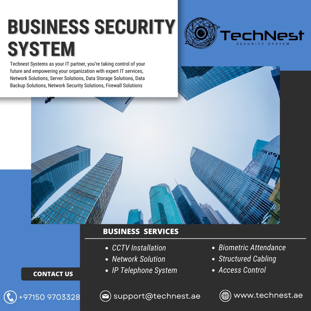 technestuae's tweet image. #BusinessSecuritySystem

Business Services

✔️ CCTV Installation
✔️ Network Solution
✔️ IP Telephone System
✔️ Biometric Attendance
✔️ Structured Cabling
✔️ IP Telephone System 
✔️ Access Control

Website: technest.ae

#cctvinstallation #cctv #cctvcamera #security