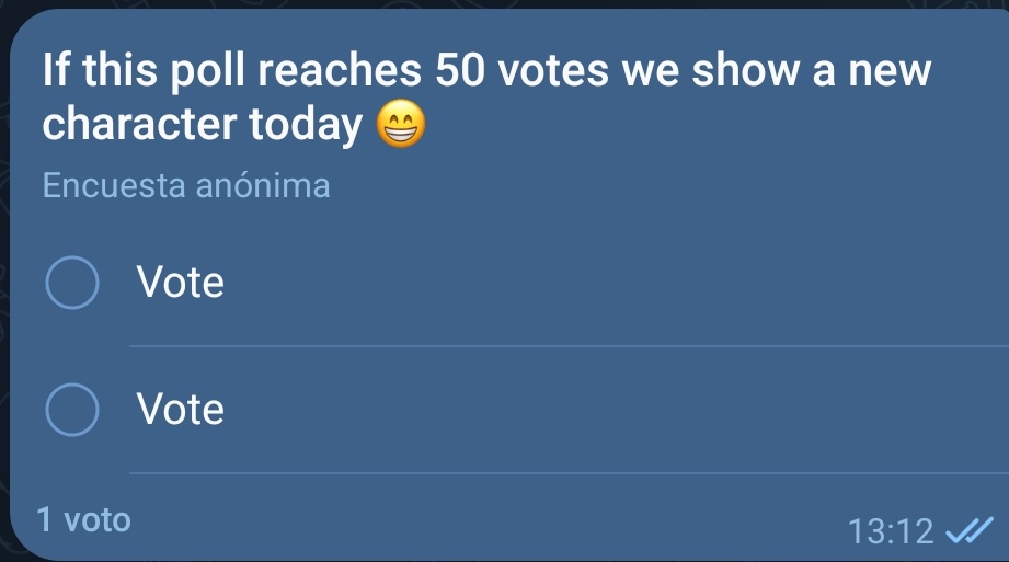 Vote if you want one more character revealed: t.me/RumbleMini/3925