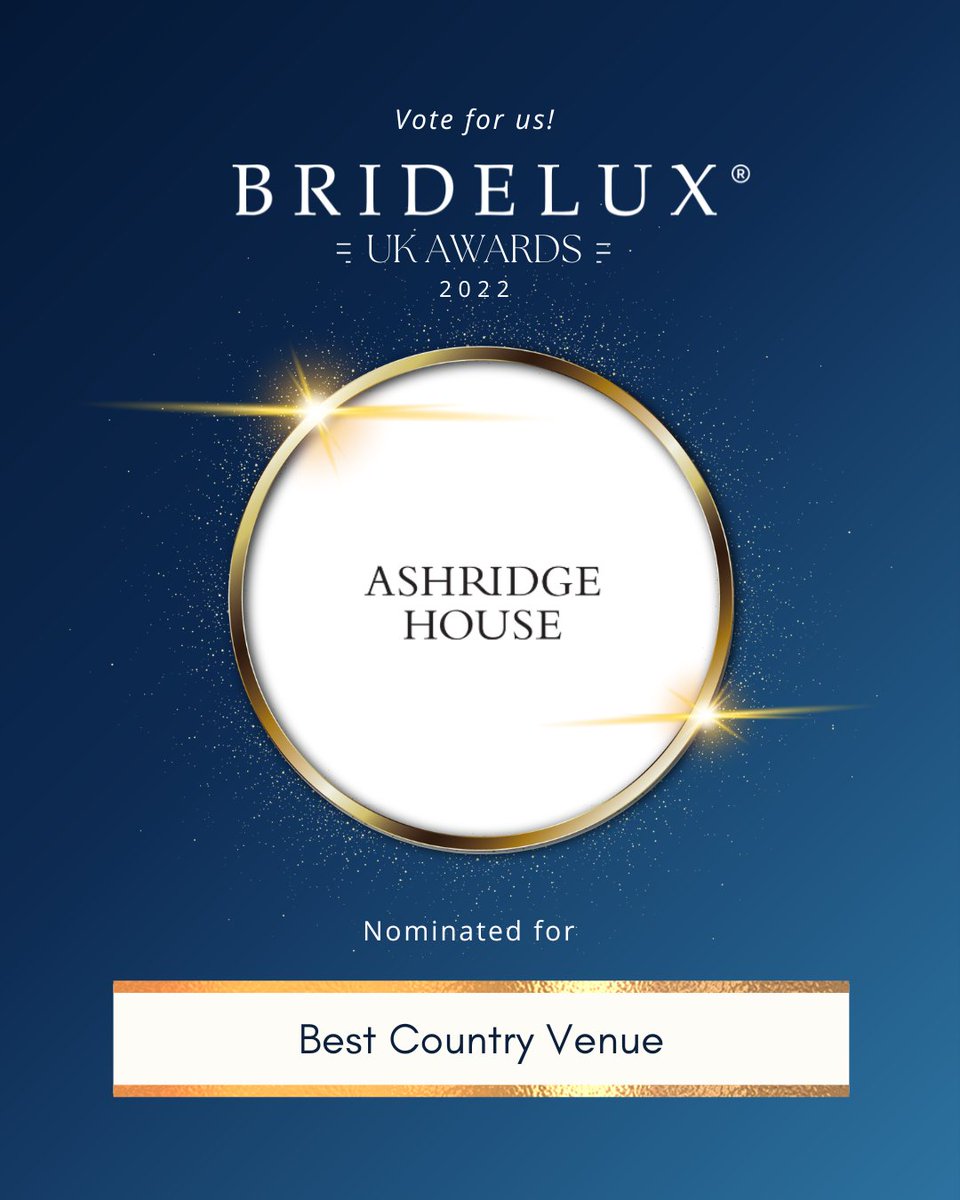 We've been nominated for Best Country Venue in the @BrideLux Awards 2022! If you are an industry professional and love Ashridge House as much as we do then head to the link to vote 💖bridelux.com/member/registe… #SeeYouAtBridelux