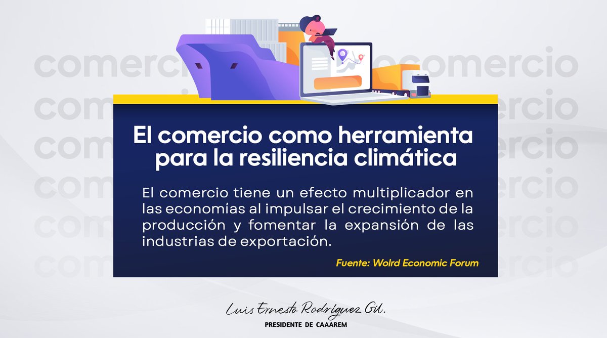#ElComercio puede impulsar el surgimiento de economías resilientes al clima, especialmente en los países más pobres  🛒🌐

#LuisErnestoRodríguezGil
#ComercioInternacional
#ImpulzandoEconomías