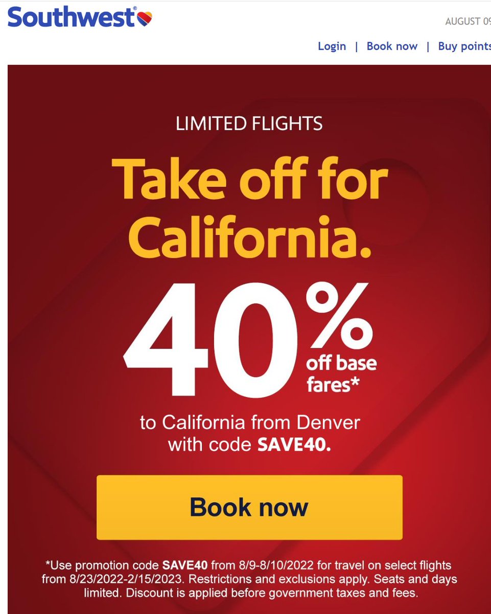 airmarietta's tweet photo. 40% off for a big travel window! #travel #california #denver #avgeek #falltravel #buildthatbase https://t.co/UBUCX8NnSZ