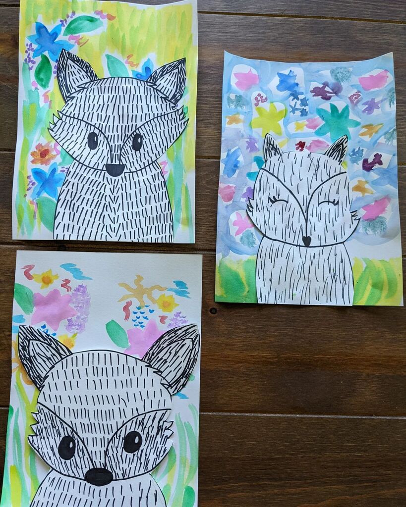 artedallthetime's tweet photo. Yesterday, we started Honesty Week. After reading Ruthie and The Not So Teeny Tiny Lie by Laura Rankin, (which features a fox character) we created these spring/summer fox pieces! #texture #honestyweek #summerofgoodvibes https://t.co/dD17VZhm7I https://t.co/dyn917ASVK