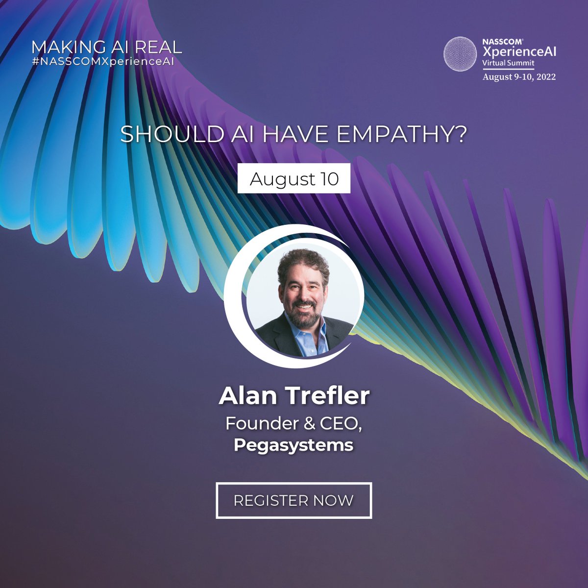 I’m looking forward to speaking at NASSCOM’s Xperience AI Summit. I’ll be discussing one of my favorite topics – empathy and AI, a topic that is crucial to business success and customer engagement. Register and tune in on August 10th! #NASSCOMXperienceAP bit.ly/3bLmFPG