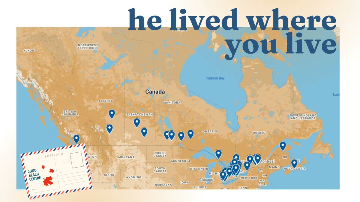 JunoBeachCentre's tweet photo. The trauma of the Dieppe Raid disaster was felt across Canada, with over 800 Canadians losing their lives. 

We have sent 400 #DieppePostcards to addresses where these soldiers once lived. Find out if one is near to you. https://t.co/NmLHw5WJRL

#HeLivedWhereYouLive #Dieppe80 https://t.co/y8sRBgaMtw